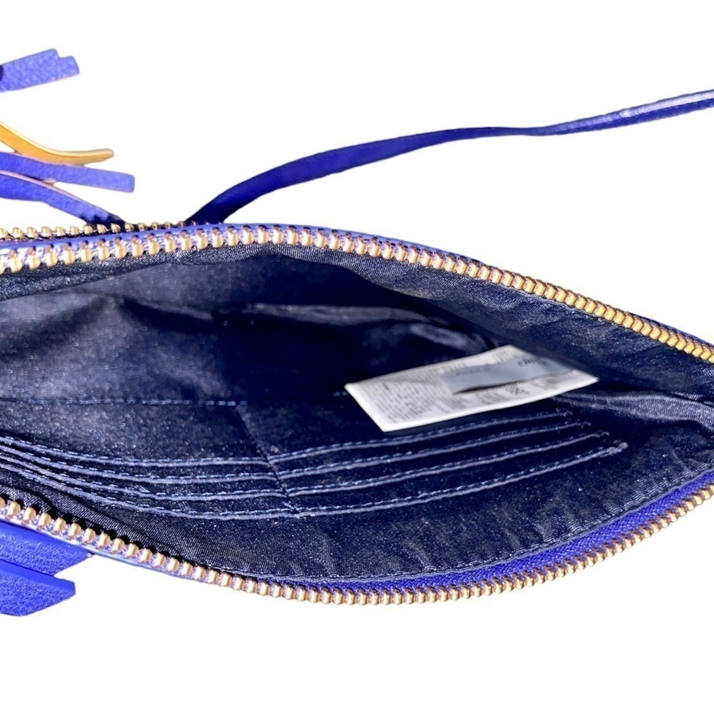 GAP Faux Leather Crossbody Purse/Wallet with Tassel Blue - Picture 6 of 10
